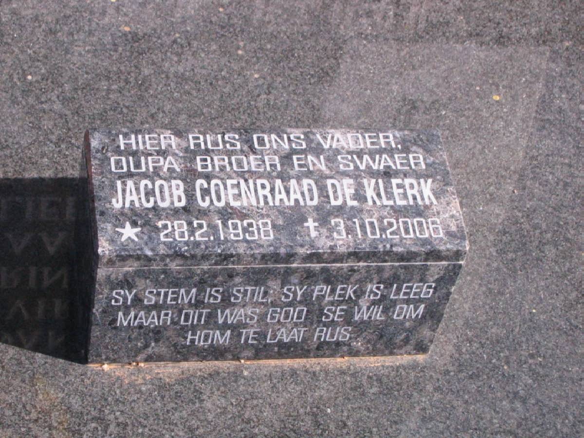 KLERK Jacob Coenraad, de 1938-2006