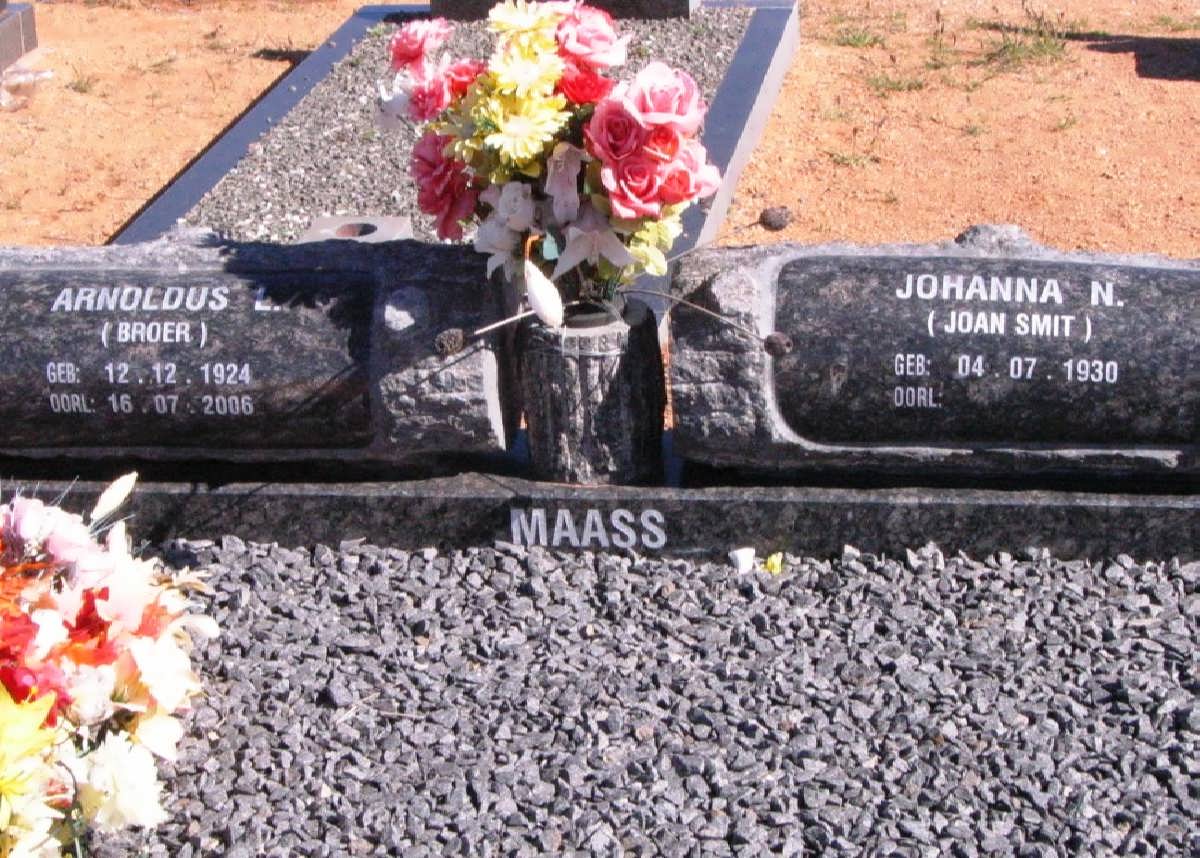 MAASS Arnoldus L. 1924-2006 &amp; Johanna N. SMIT 1930-