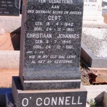 O'CONNELL Gert 1942-1961 :: O'CONNELL Christiaan Johannes 1945-1961