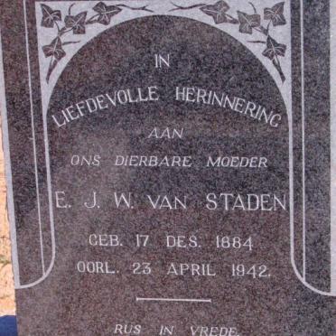 STADEN E.J.W., van 1884-1942