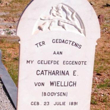 WIELLIGH Catharina E., von nee BOOYSEN 1891-1921