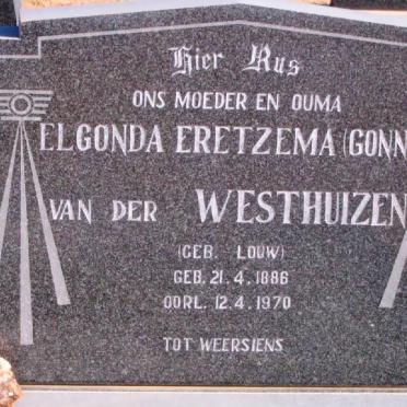 WESTHUIZEN Johannes Karel, van der 1876-1963 &amp; Elgonda Eretzema LOUW 1886-1970