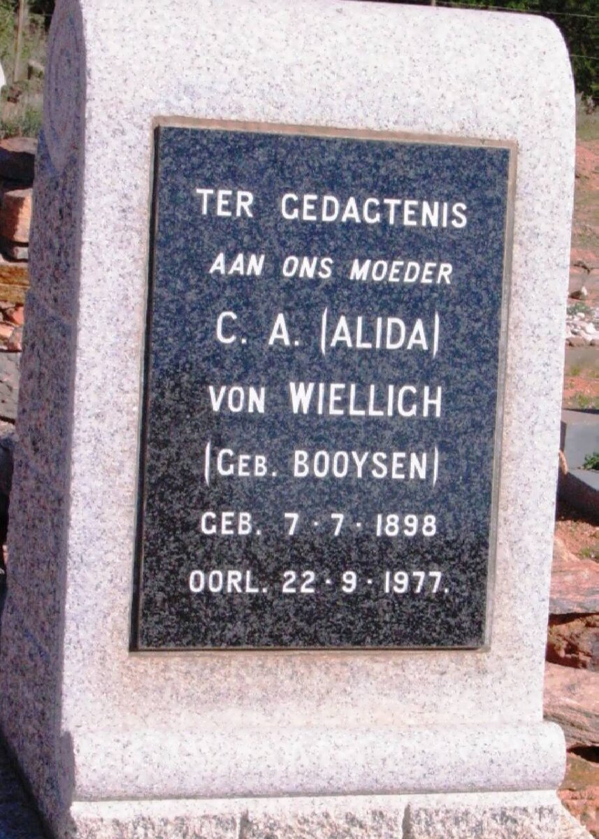 WIELLIGH C.A., von nee BOOYSEN 1898-1977