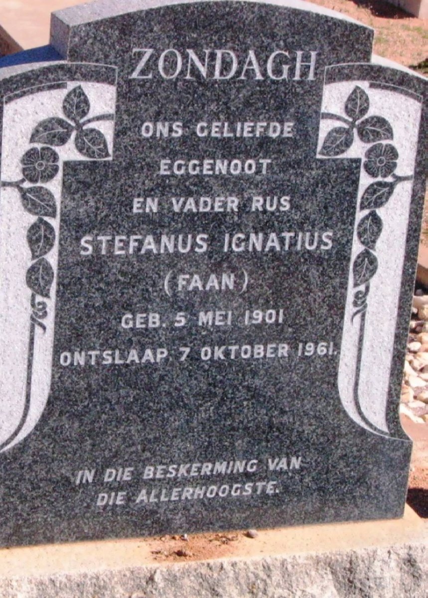 ZONDAGH Stefanus Ignatius 1901-1961