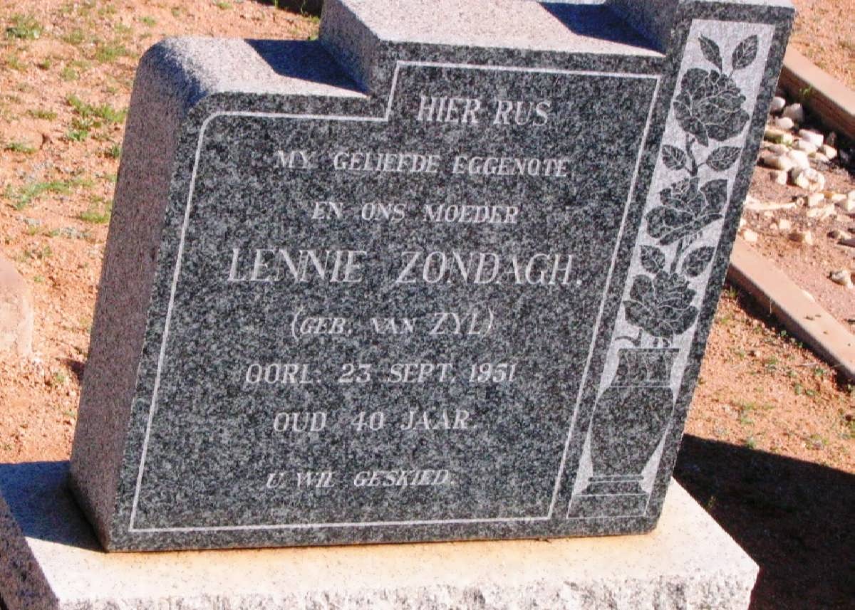 ZONDAGH Lenie nee VAN ZYL - 1951