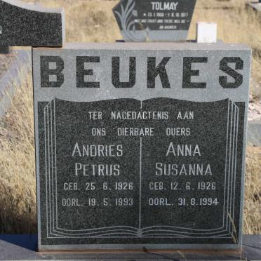BEUKES Andries Petrus 1926-1993 &amp; Anna Susanna ARCHER 1926-1994
