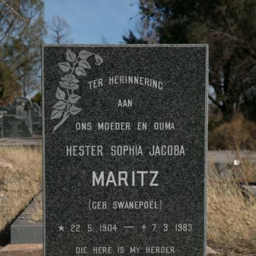 MARITZ Hester Sophia Jacoba nee SWANEPOEL 1904-1983