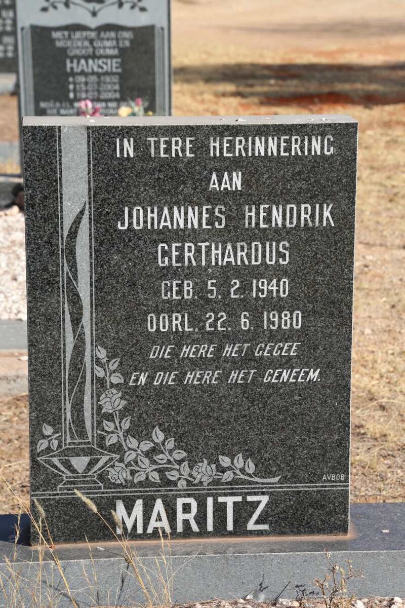 MARITZ Johannes Hendrik Gerthardus 1940-1980