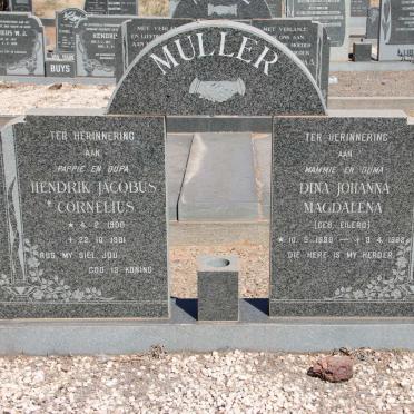 MULLER Hendrik Jacobus Cornelius 1900-1981 &amp; Dina Johanna Magdalena EILERD 1898-1982