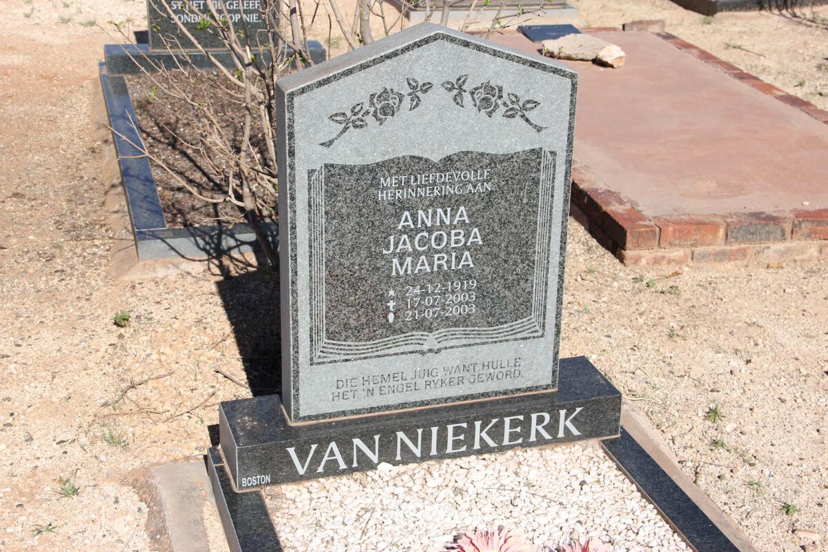 NIEKERK Anna Jacoba Maria, van 1919-2003