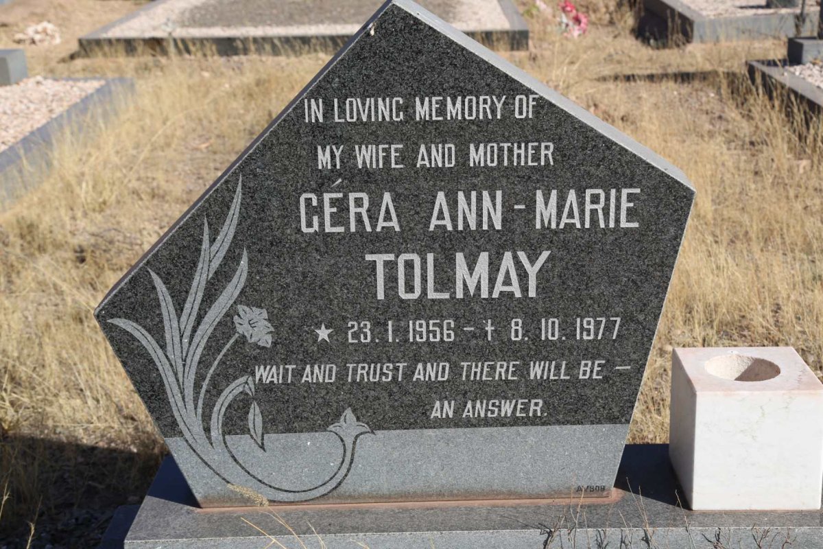 TOLMAY Gera Ann-Marie 1956-1977