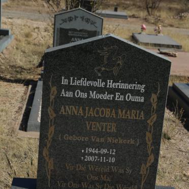 VENTER Anna Jacoba Maria nee VAN NIEKERK 1944-2007