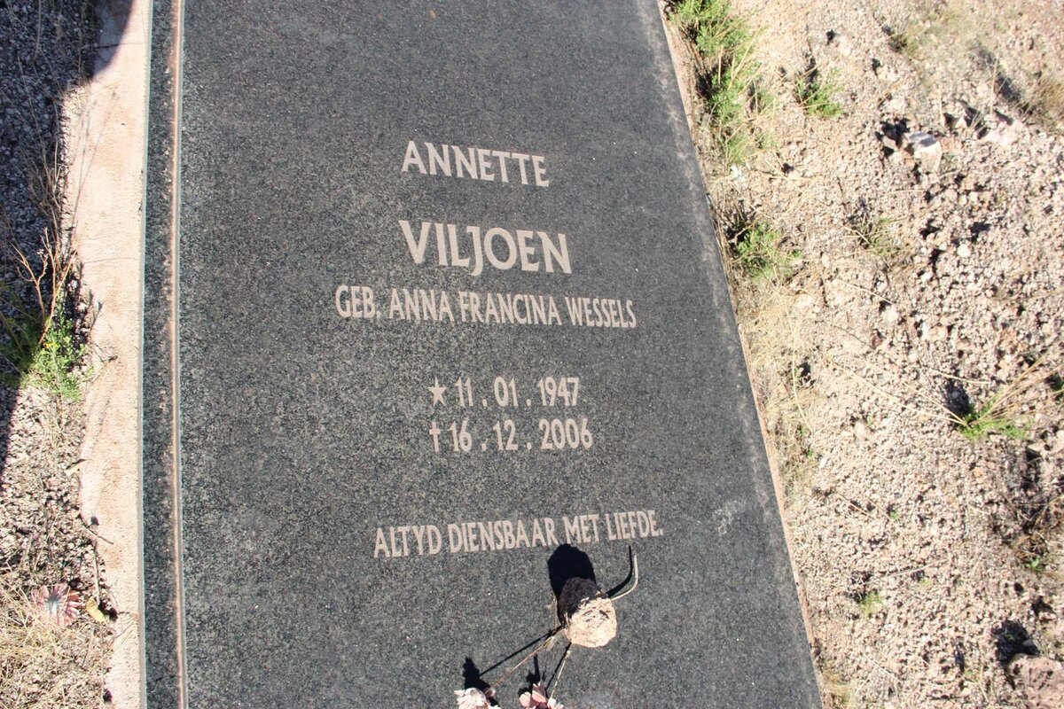 VILJOEN Anna Francina nee WESSELS 1947-2006
