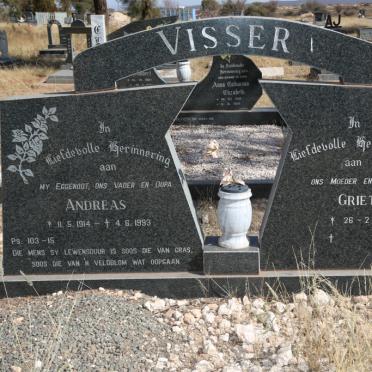 VISSER Andreas 1914-1993 &amp; Grietha 1927-