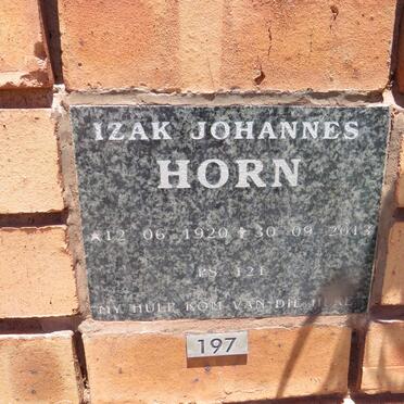 HORN Izak Johannes 1920-2013