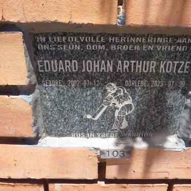 KOTZE Eduard Johan Arthur 2002-2023
