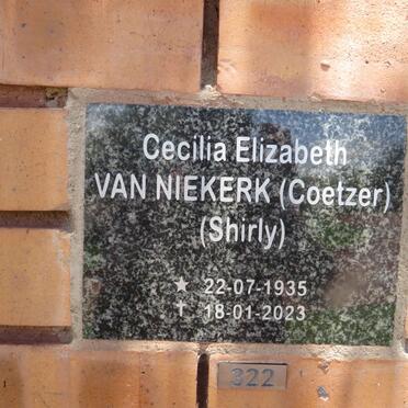 NIEKERK Cecilia Elizabeth, van nee COETZER 1935-2023