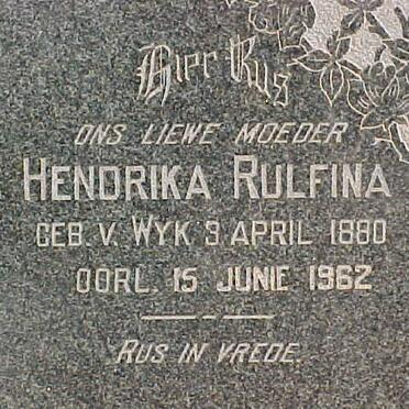 BOTHA Hendrika Rulfina neé VAN WYK 1880-1962