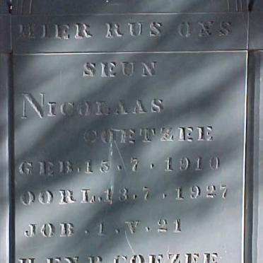 COETZEE Nicolaas 1910-1927