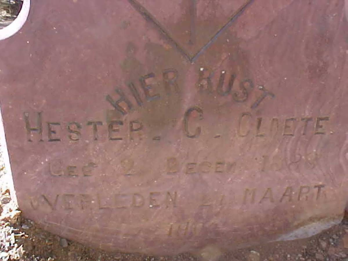 CLOETE Hester C. 1888-1906