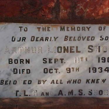 SHONE Arthur Lionel 1907-1934