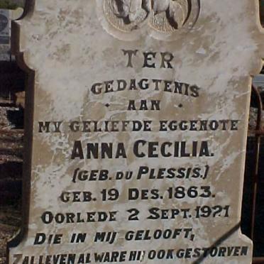 SNIJMAN Anna Cecilia nee DU PLESSIS 1863-1921