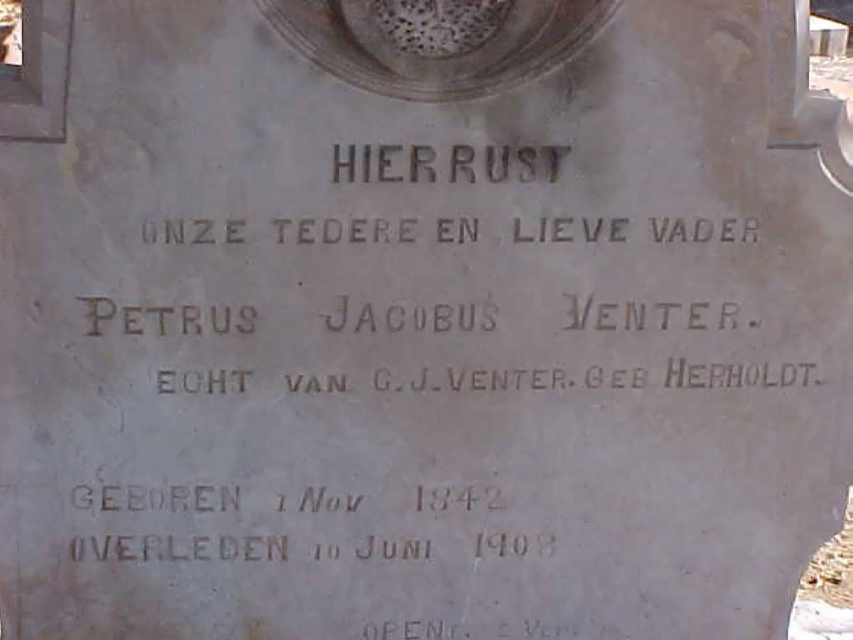 VENTER Petrus Jacobus 1842-1908