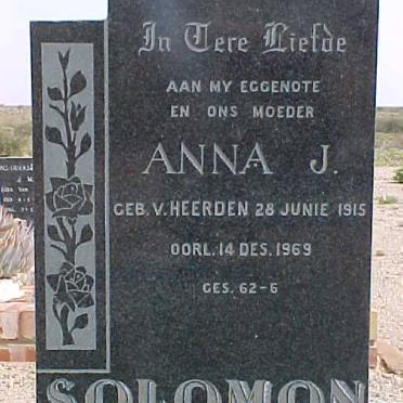 SOLOMON Anna J. nee VAN HEERDEN 1915-1969