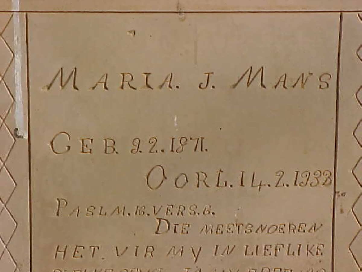 MANS Maria J. 1871-1932