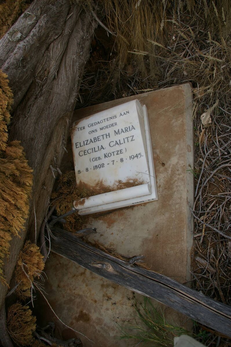 CALITZ Elizabeth Maria Cecilia nee KOTZE 1892-1945