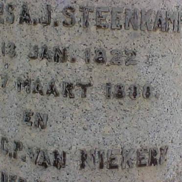 STEENKAMP Johannes A.J. 1822-1888 &amp; Anna M.C.P. VAN NIEKERK 1848-