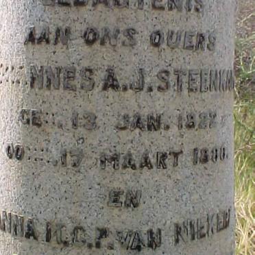 STEENKAMP Johannes A.J. 1822-1888 &amp; Anna M.C.P. VAN NIEKERK 1848-