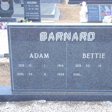 BARNARD Adam 1914-1988 &amp; Bettie 1914-