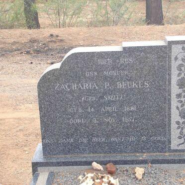 BEUKES Zacharia P. nee SMIT  1881-1957
