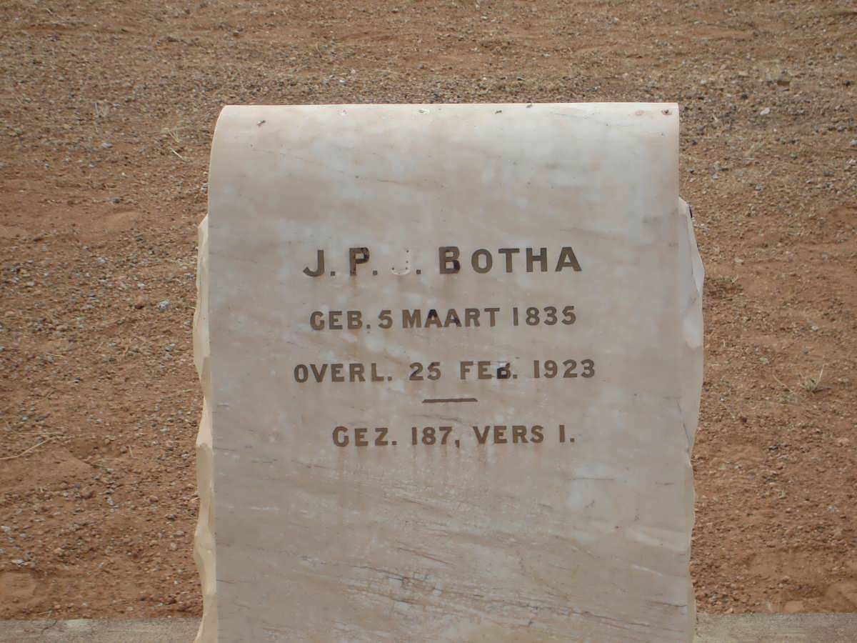 BOTHA J.P.J. 1835-1923