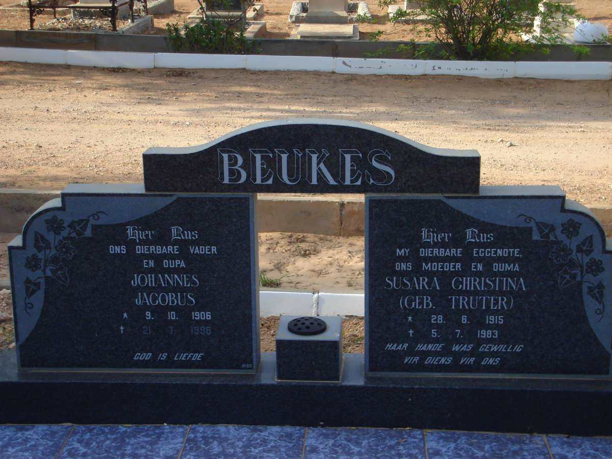 BEUKES Johannes Jacobus 1906-1996 &amp; Susara Christina TRUTER 1915-1983