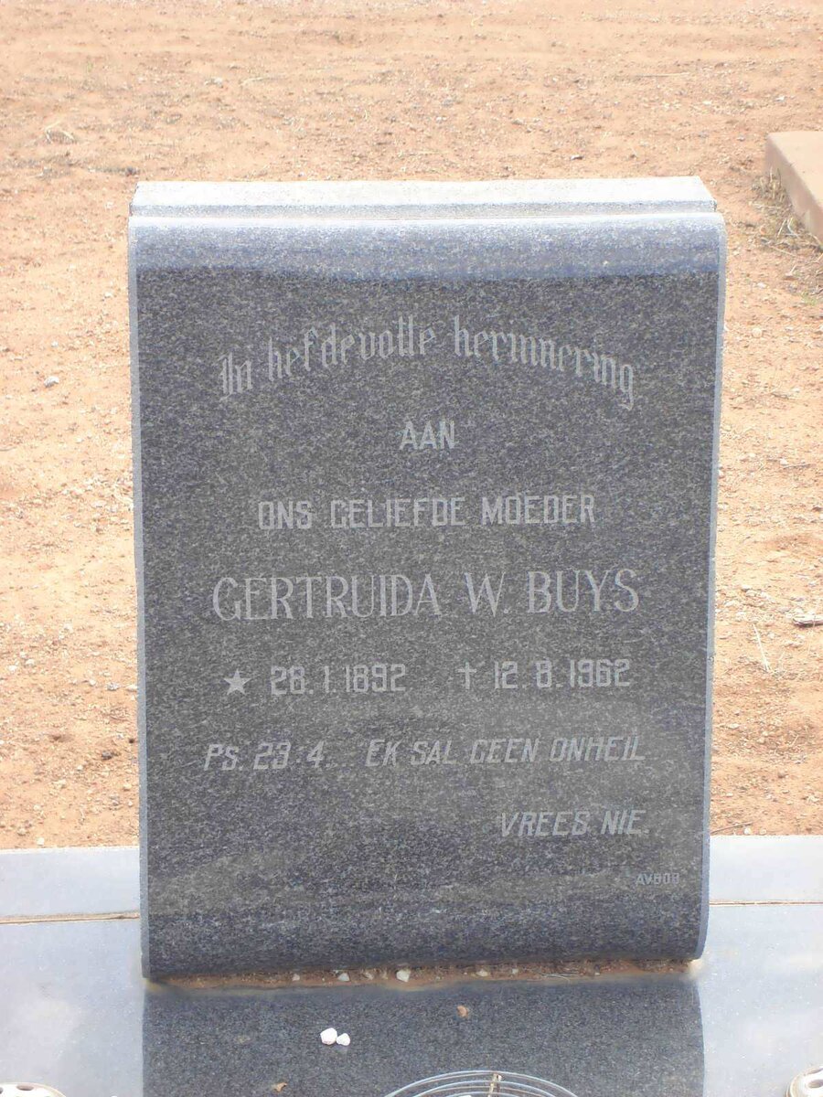 BUYS Gertruida W. 1892-1962