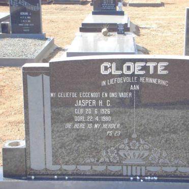 CLOETE Jasper H.C. 1926-1980