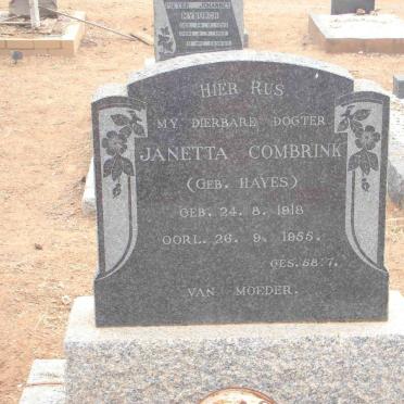 COMBRINK Janetta nee HAYES 1918-1955