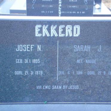 EKKERD Josef N.1895-1978 &amp; Sarah J. NAUDE 1914-1993