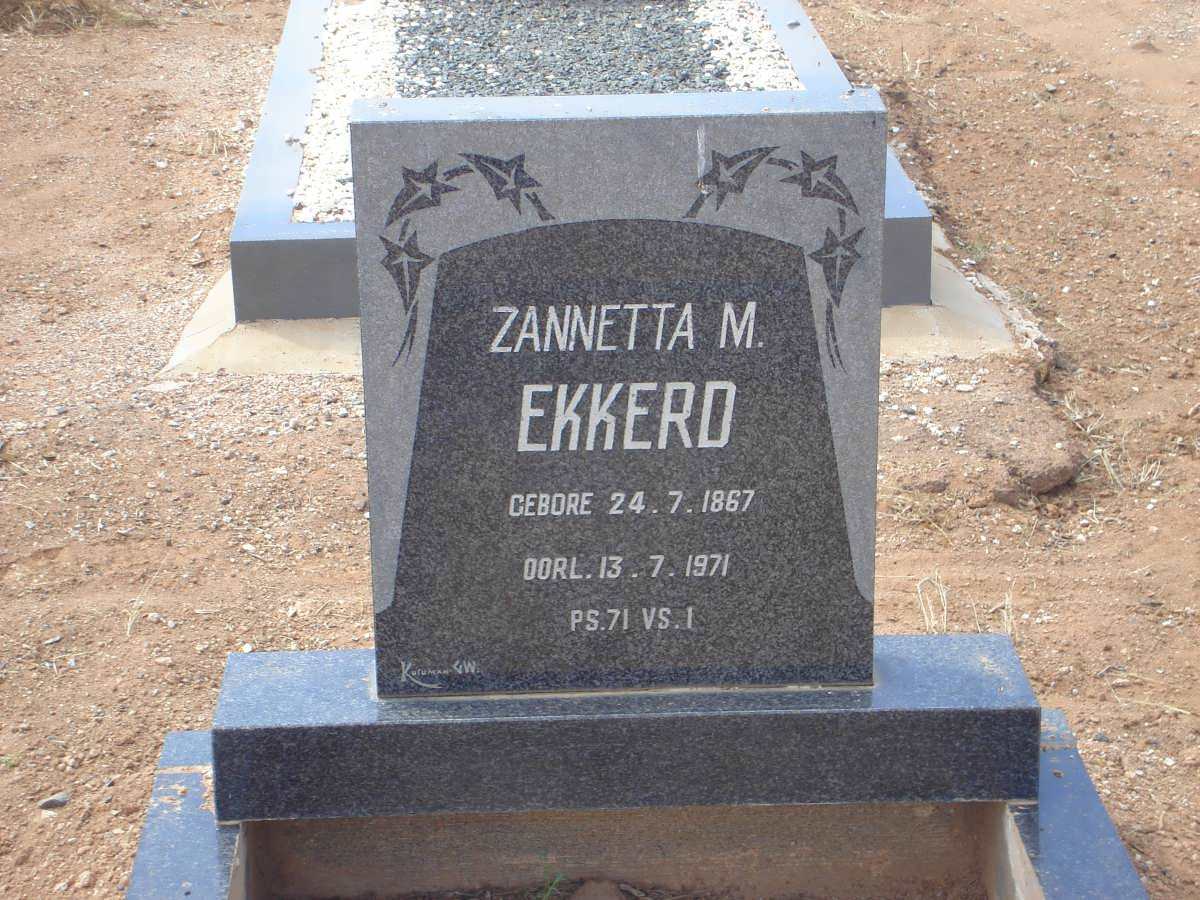 EKKERD Zannetta M. 1867-1971