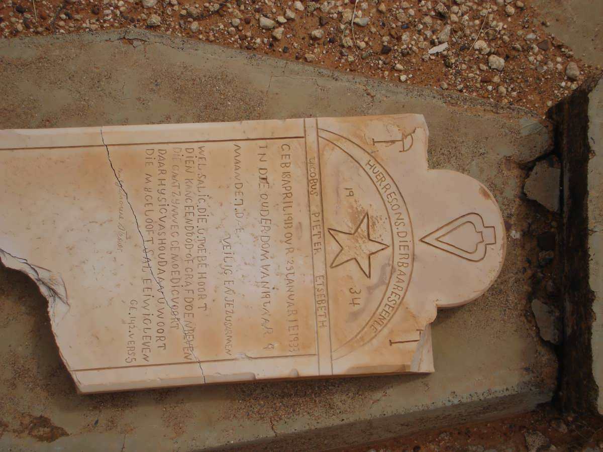 ETSEBETH Jacobus Pieter 1913-1933