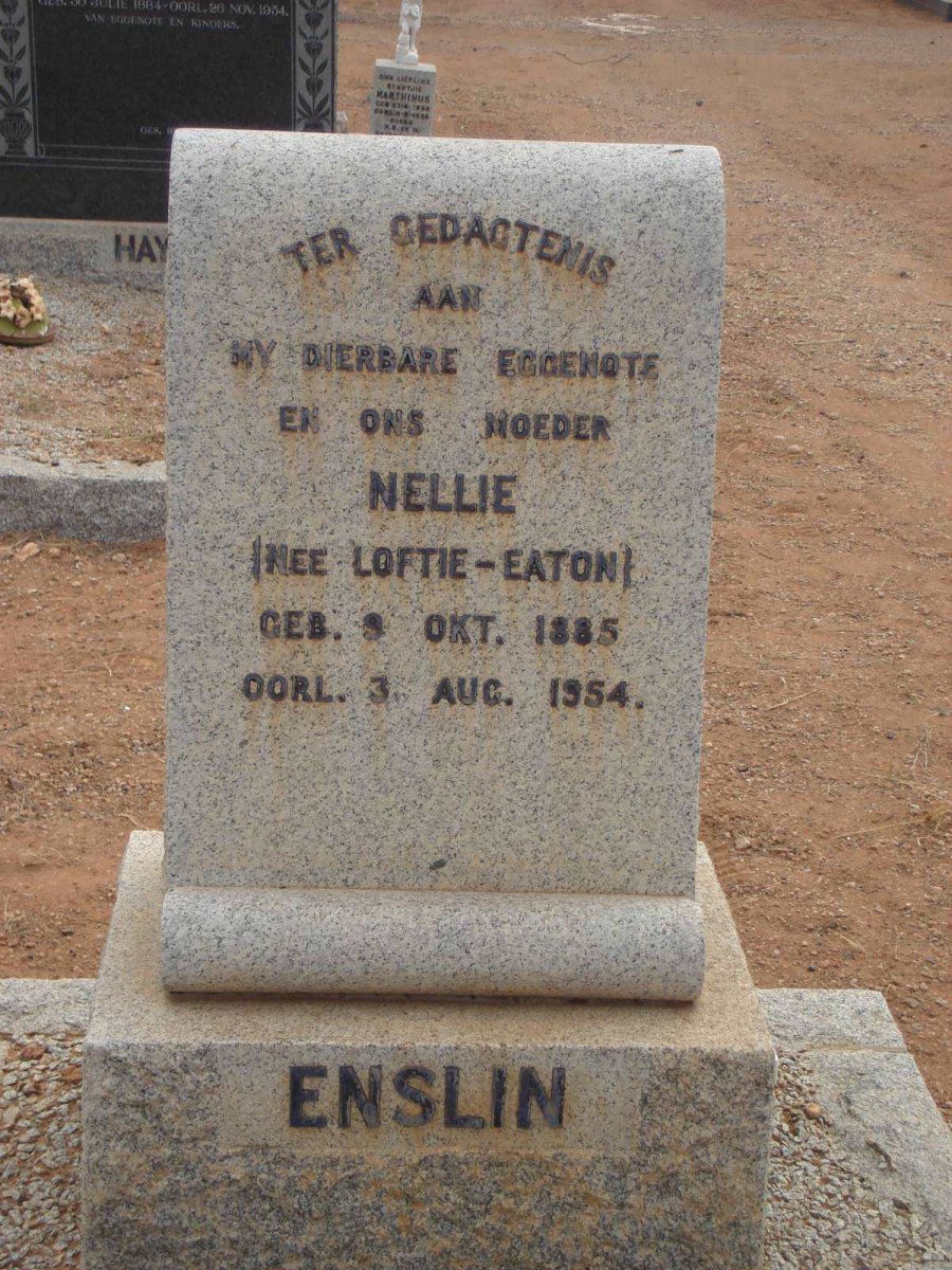 ENSLIN Nellie nee LOFTIE-EATON 1885-1954