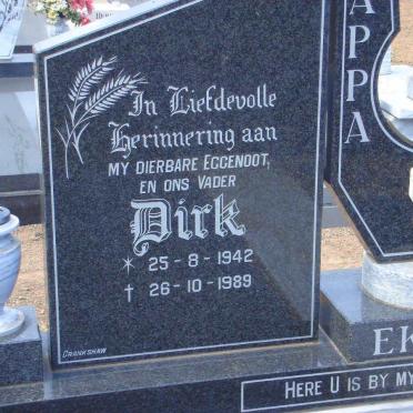 EKKERD Dirk 1942-1989 &amp; Nonnie VAN DER WESTHUIZEN 1938-