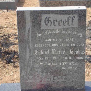 GREEFF Gabriel Pieter Jacobus 1911-1986