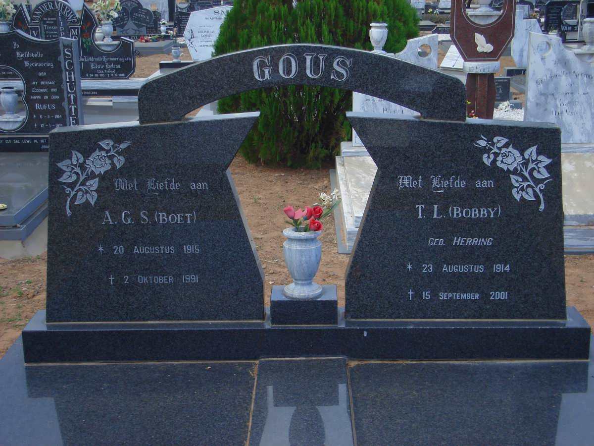 GOUS A.G.S. 1915-1991 &amp; T.L. HERRING 1914-2001