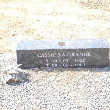 GRANGE Cassie, la 1925-1981
