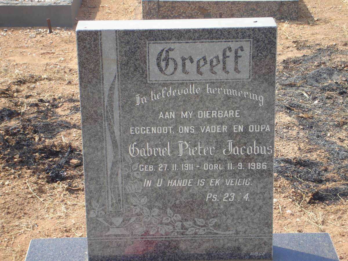 GREEFF Gabriel Pieter Jacobus 1911-1986