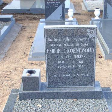 GROENEWALD Emilie nee VAN NIEKERK 1922-1992