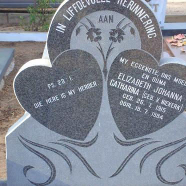 GREEFF Elizabeth Johanna Catharina nee VAN NIEKERK 1915-1984